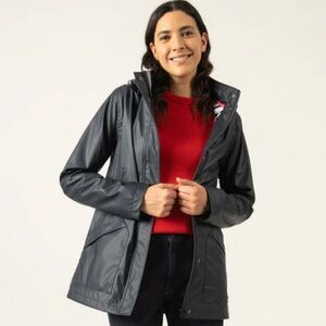 NWOT Saint James Navy ST Morgane Waterproof Raincoat with Hood Size 6